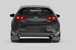 Mazda 3 Hatchback Mud Flaps - Rally Armor - UR Red with White Logo - Red - `19-`25